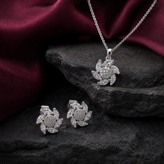 Silver Floral Swirl Jewellery Set product image 2
