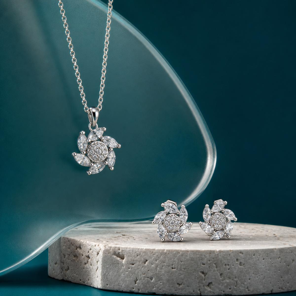 Silver Floral Swirl Jewellery Set product image 5