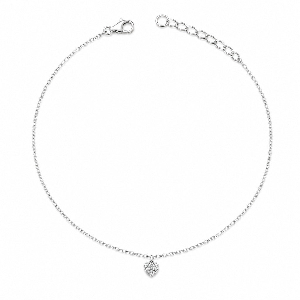 Silver Heart Charm Anklet product image 1