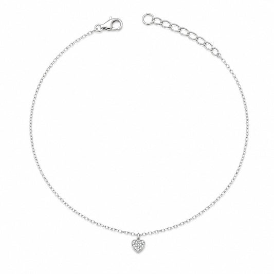 Silver Heart Charm Anklet product image 1