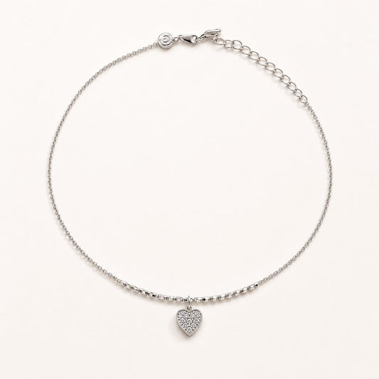 Silver Heart Charm Anklet product image 2