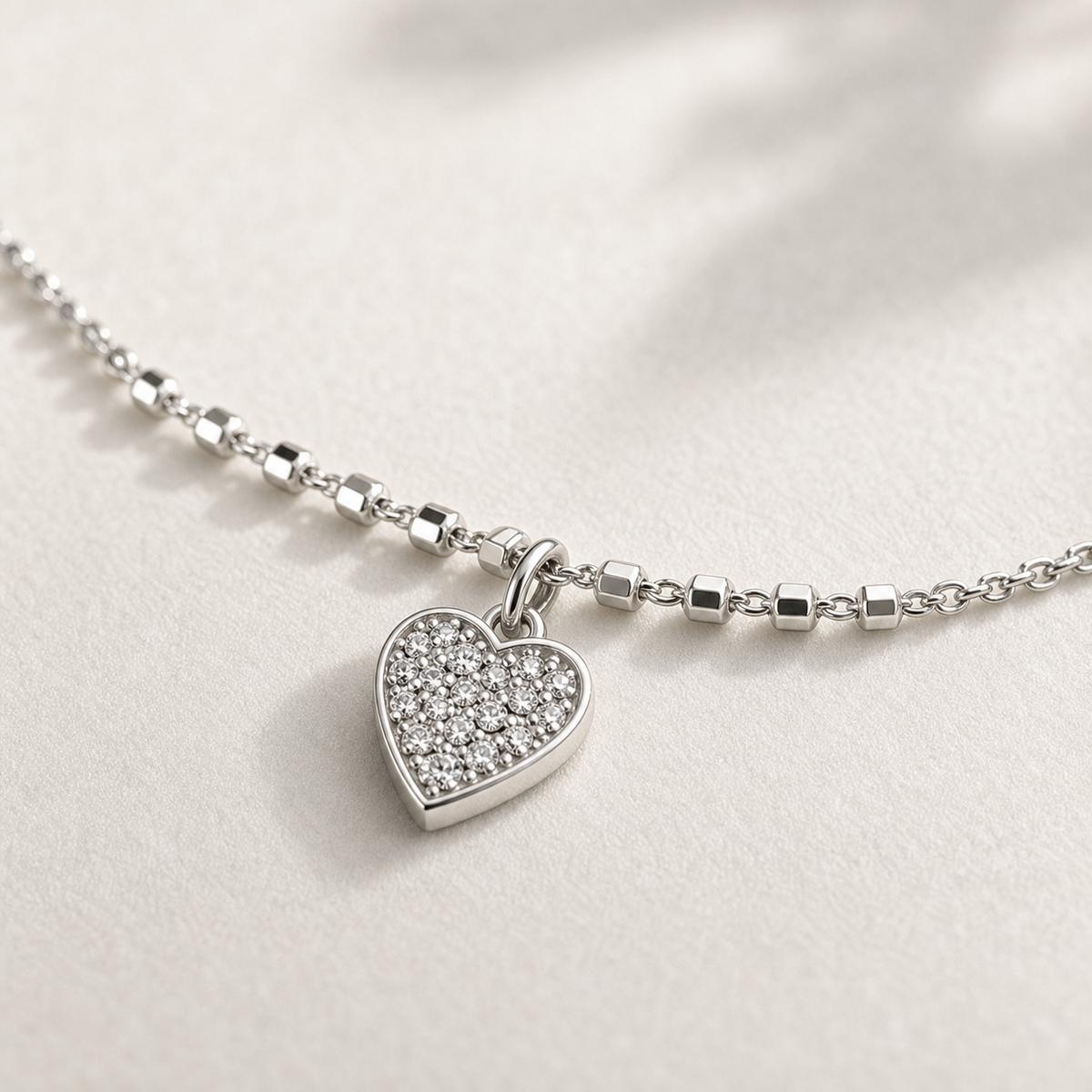 Silver Heart Charm Anklet product image 8