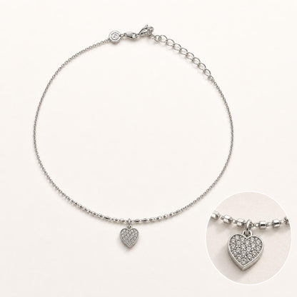 Silver Heart Charm Anklet product image 12