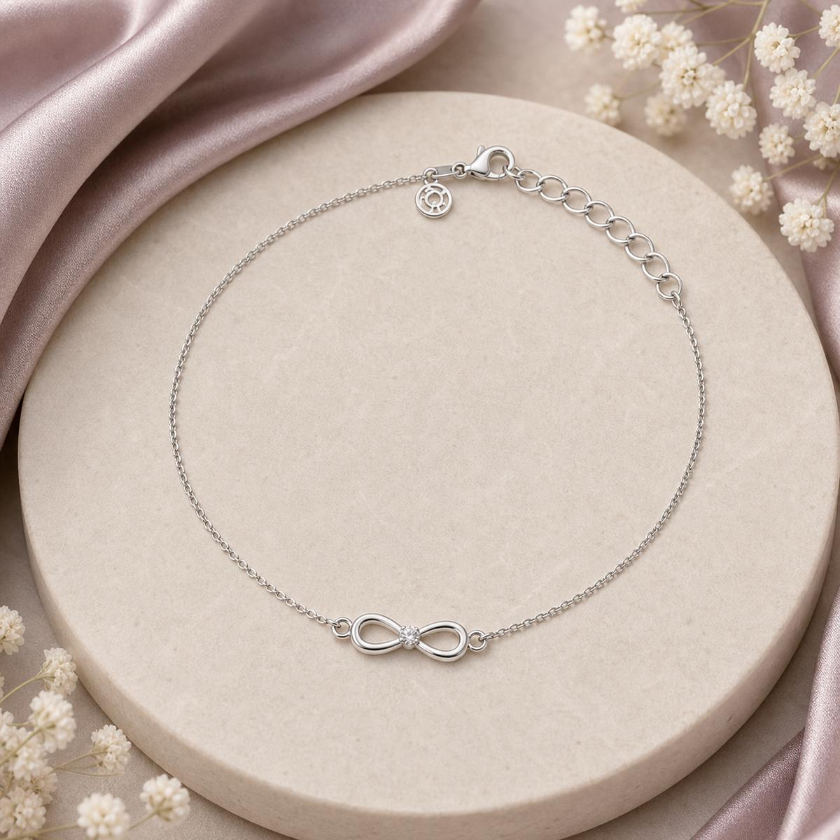 Silver Infinity Loop Anklet product image 2
