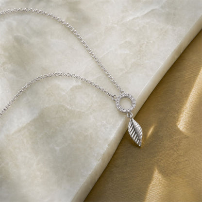 Silver Laurel Leaf Drop Necklace product image 2