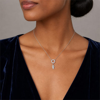 Silver Laurel Leaf Drop Necklace product image 3