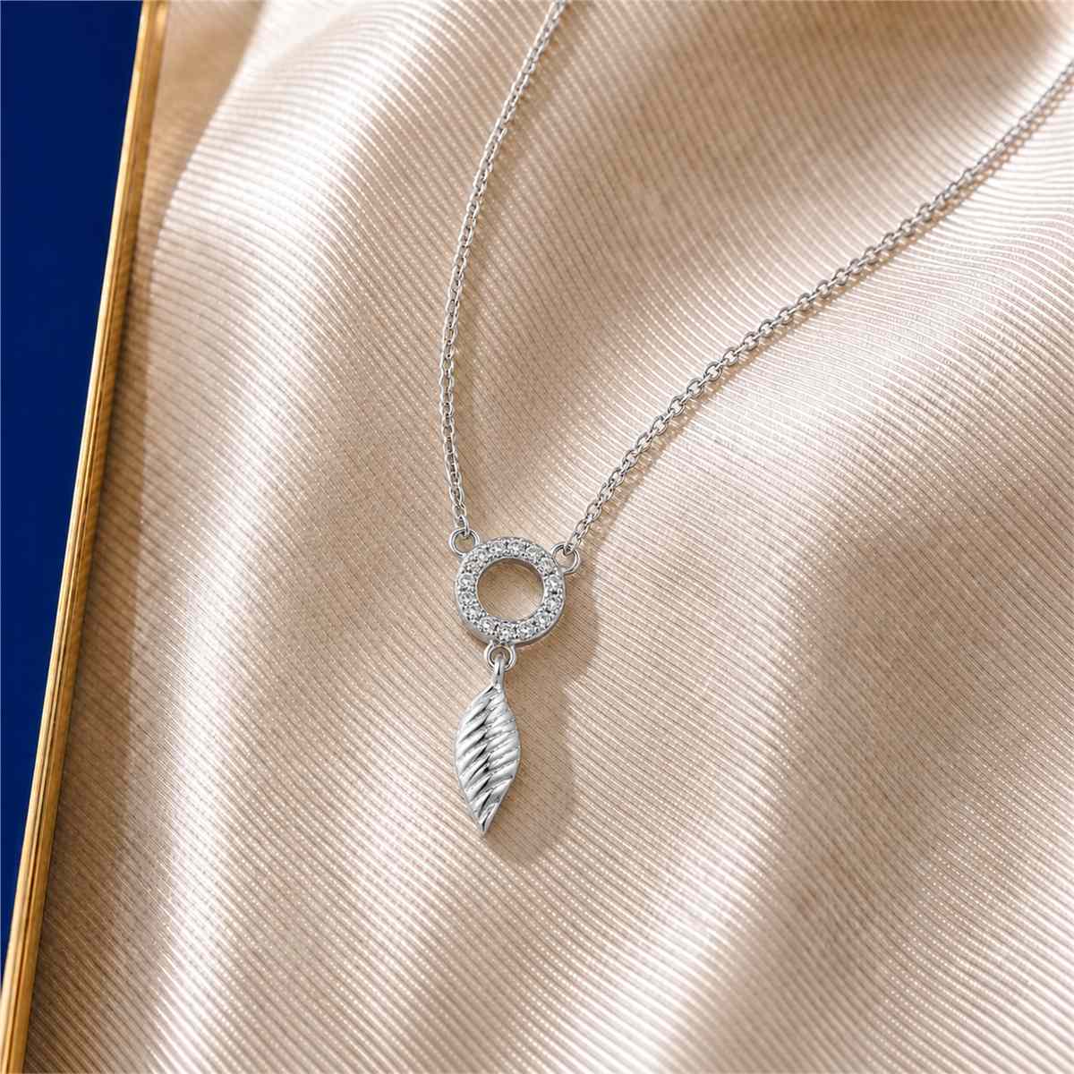 Silver Laurel Leaf Drop Necklace product image 5