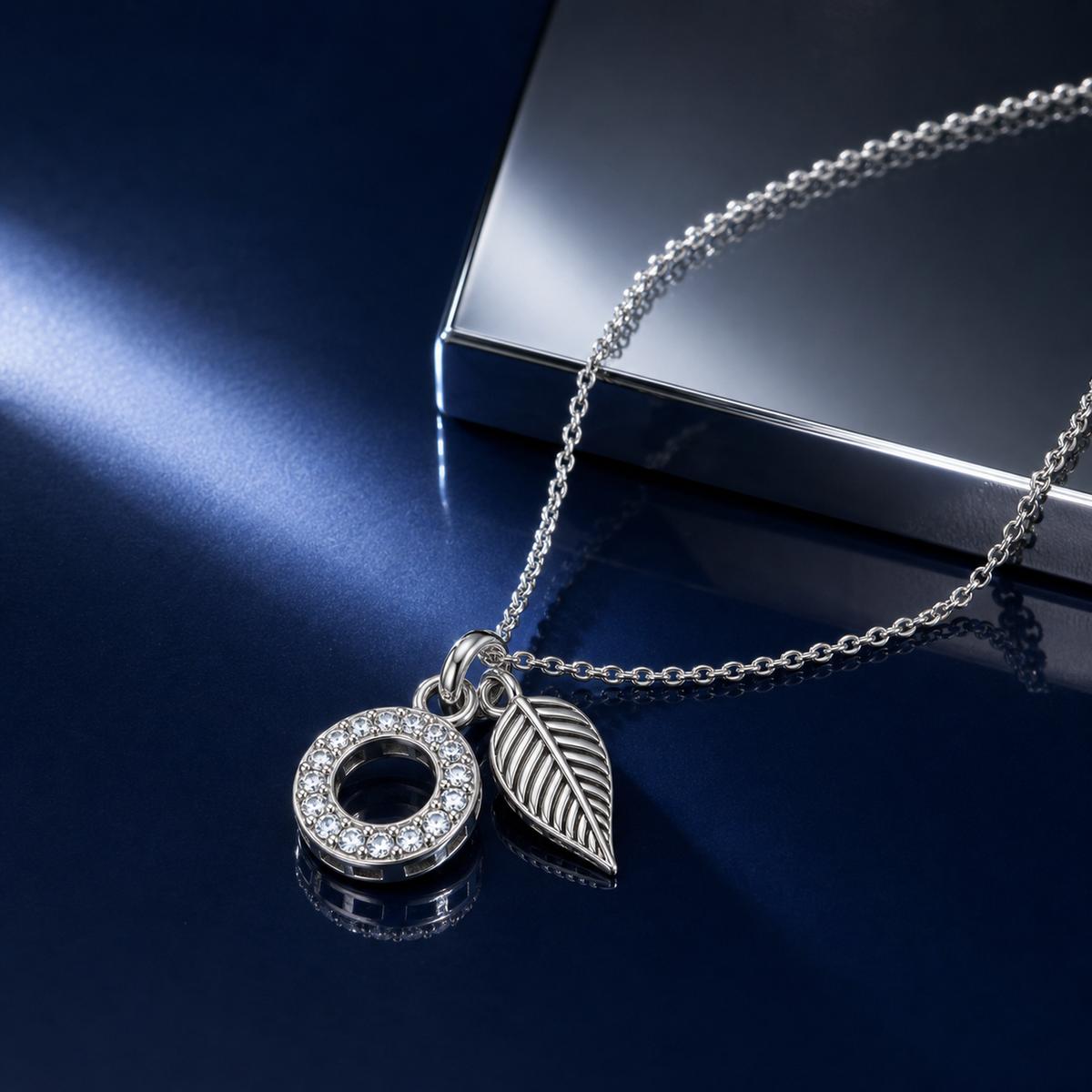 Silver Laurel Leaf Drop Necklace product image 7
