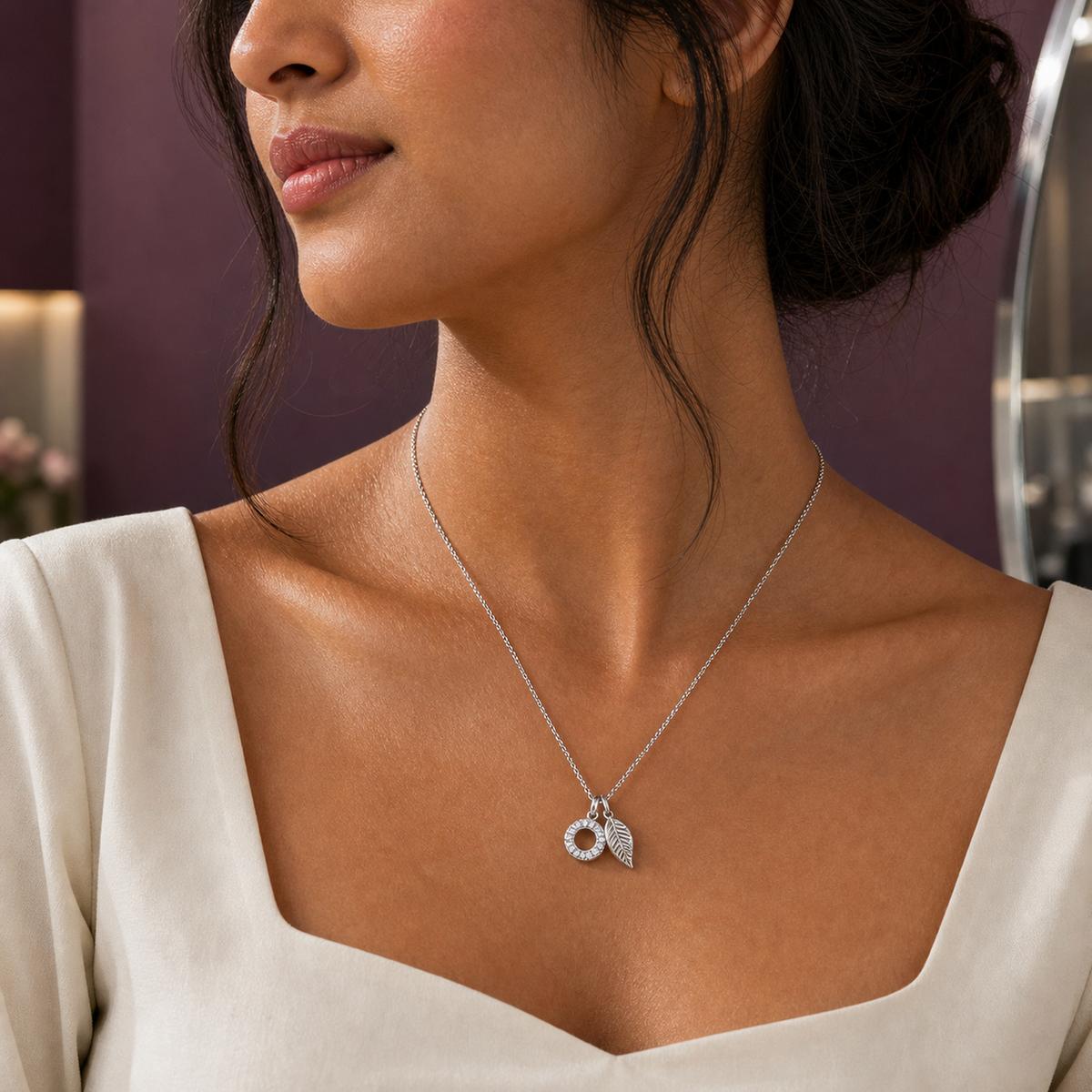 Silver Laurel Leaf Drop Necklace product image 8