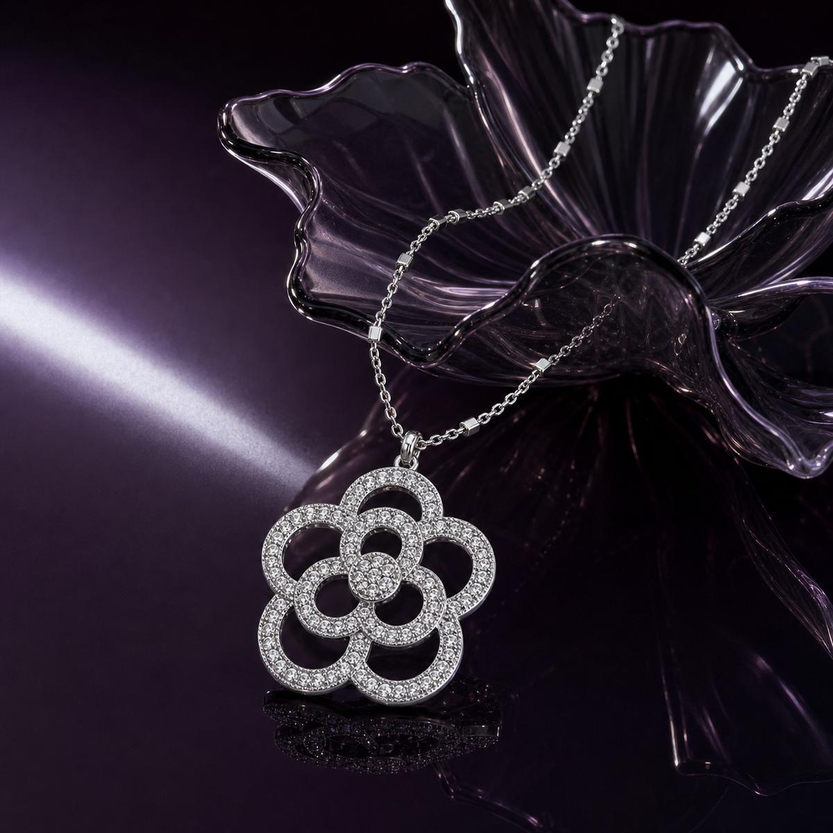Silver Lotus Bloom Pendant product image 7