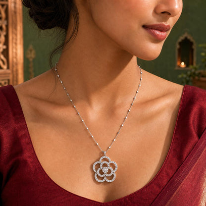 Silver Lotus Bloom Pendant product image 6