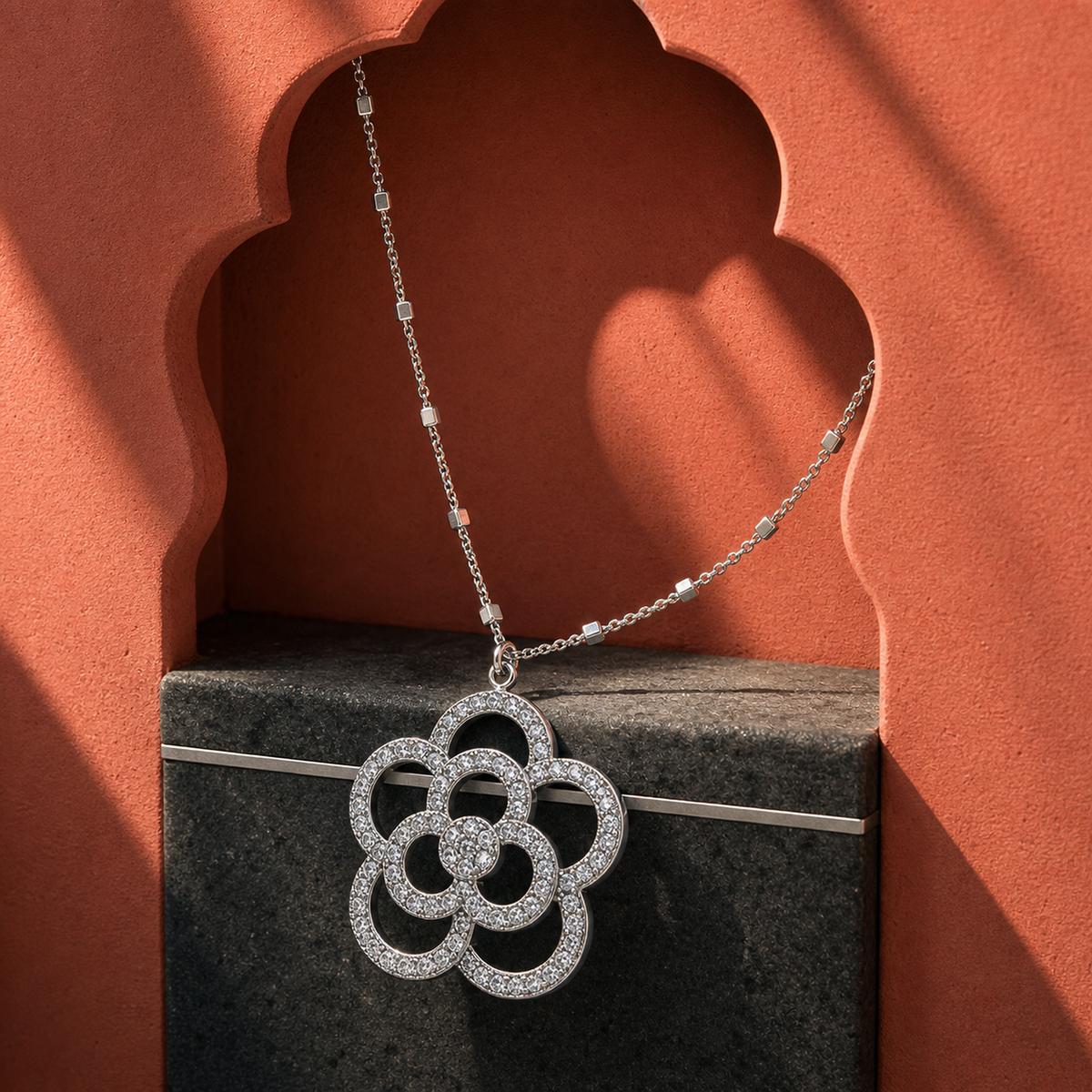 Silver Lotus Bloom Pendant product image 4