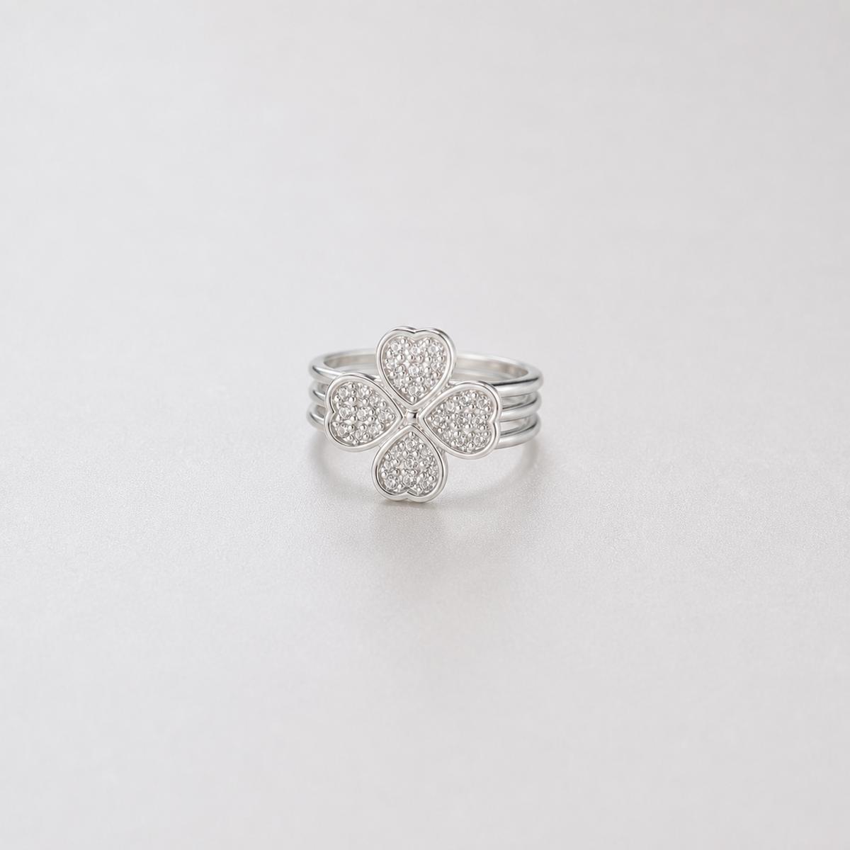Silver Lucky Clover Ring product image 1