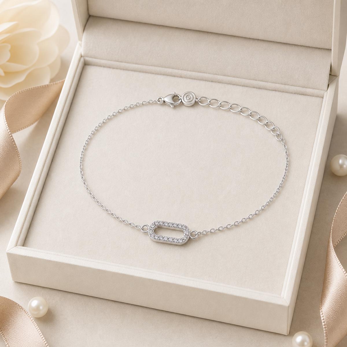 Silver Lumiere Link Anklet Ratniva jewellery packaging