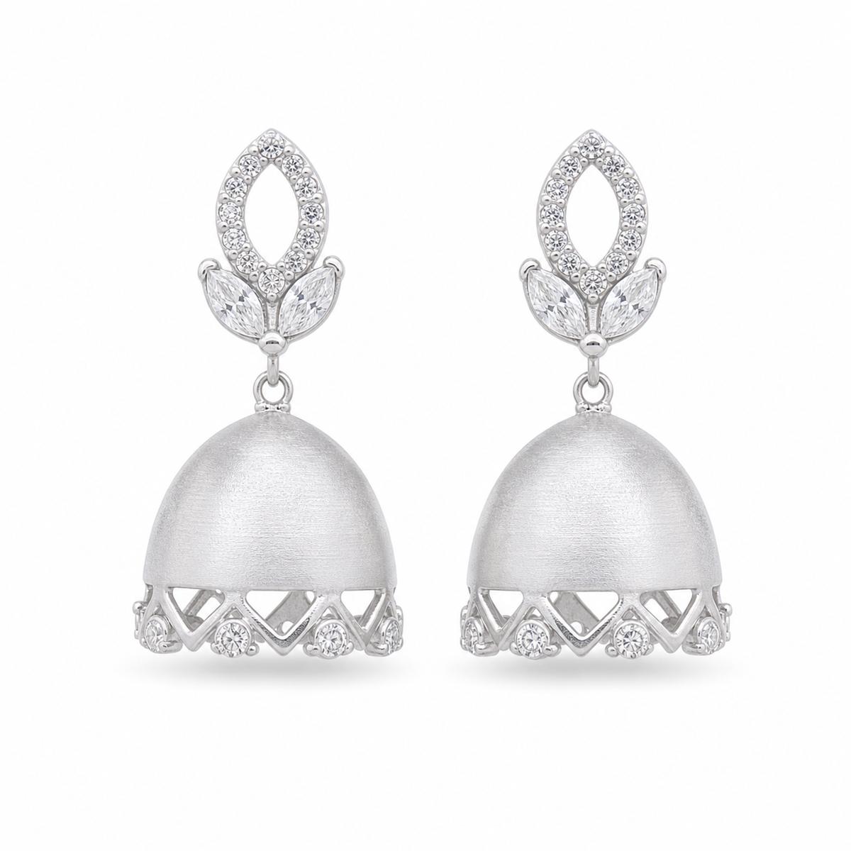 Silver Luna Bell Pearl Earrings product image 1