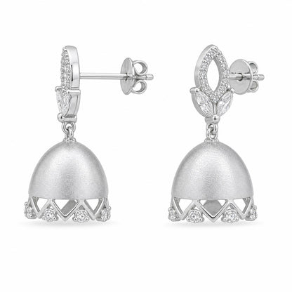 Silver Luna Bell Pearl Earrings product image 3