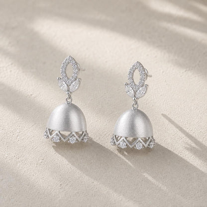 Silver Luna Bell Pearl Earrings product image 5