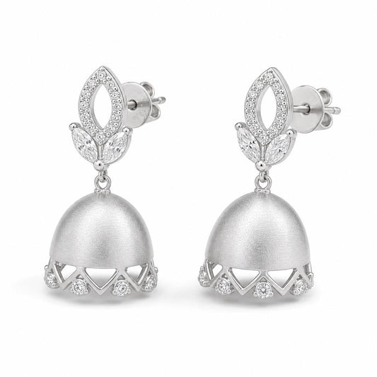Silver Luna Bell Pearl Earrings product image 2