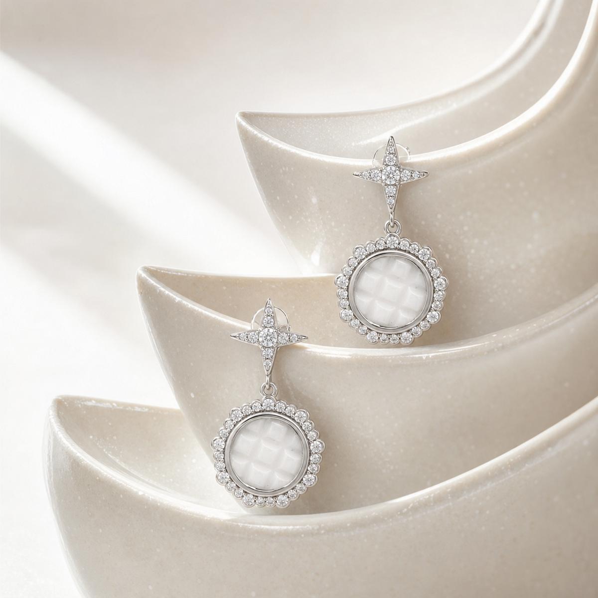 Silver Luna Medallion Earrings product image 4