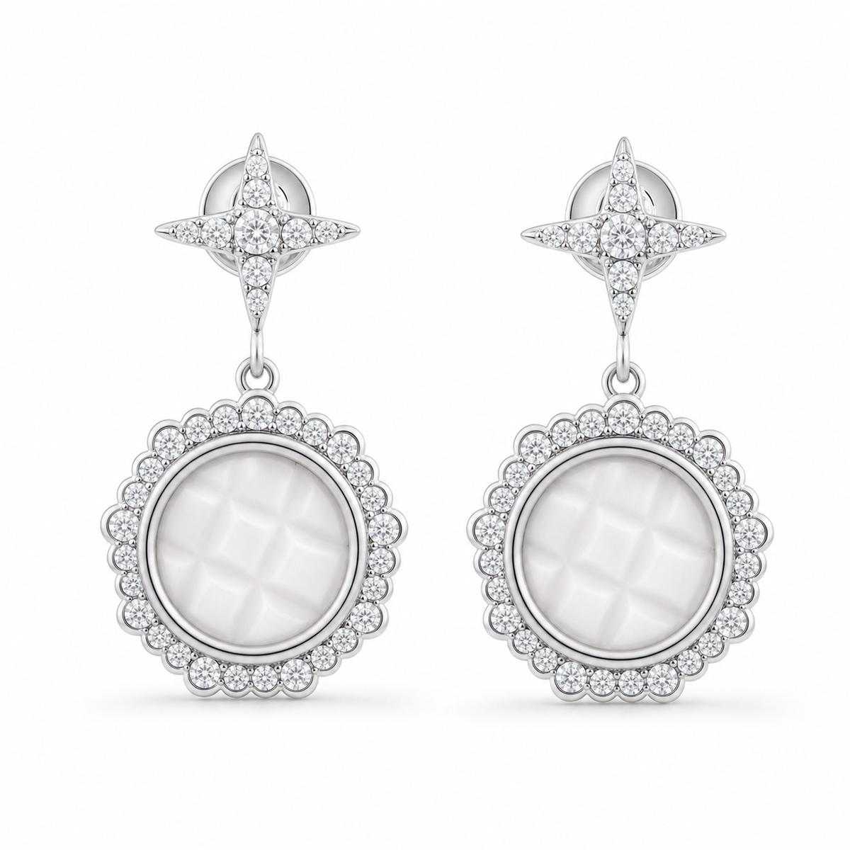 Silver Luna Medallion Earrings product image 1