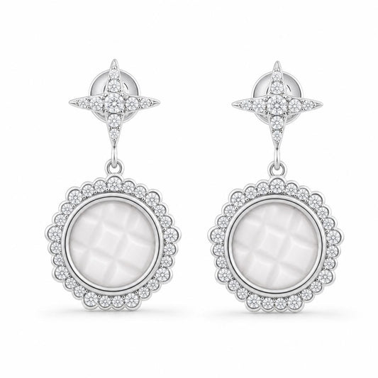 Silver Luna Medallion Earrings product image 1