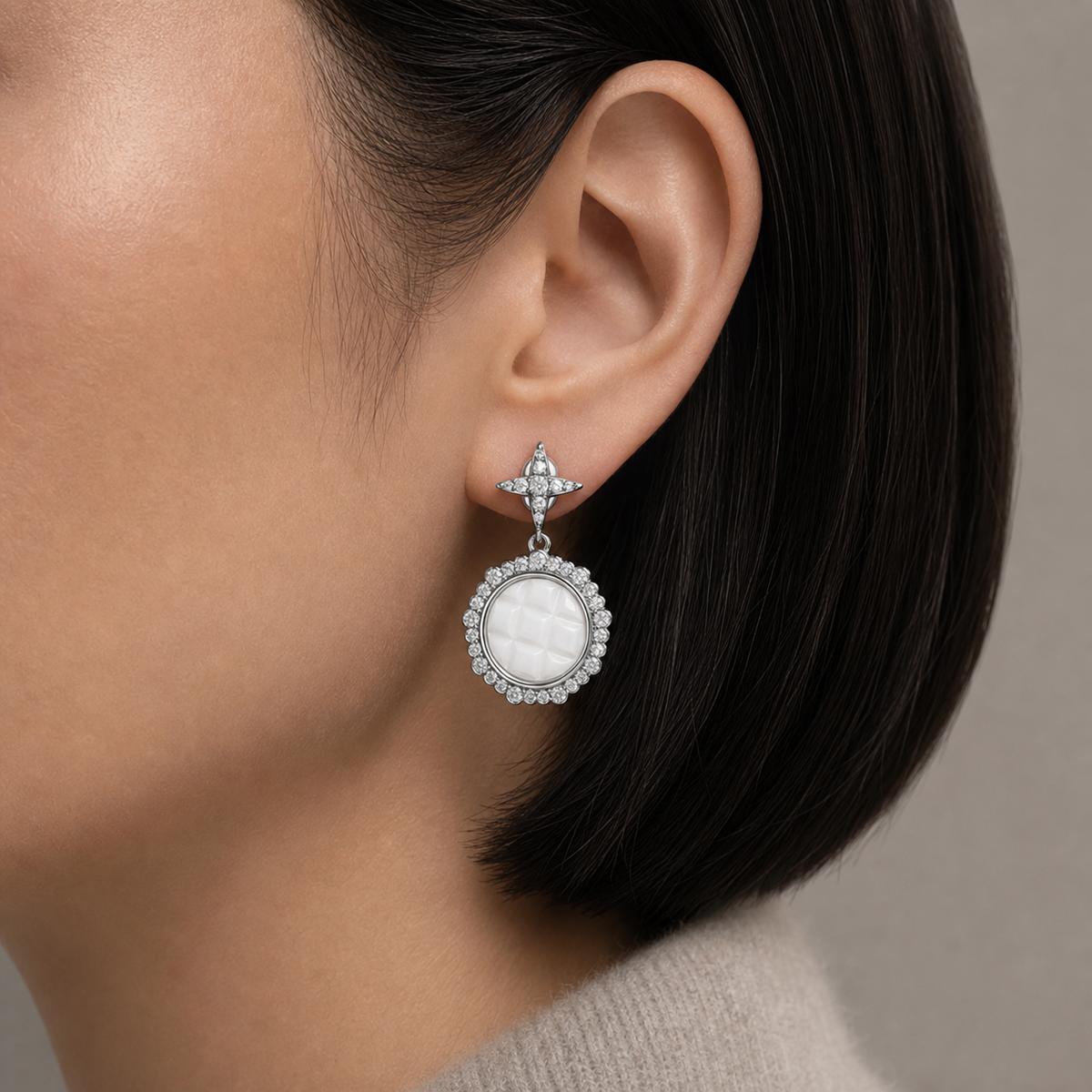 Silver Luna Medallion Earrings product image 7