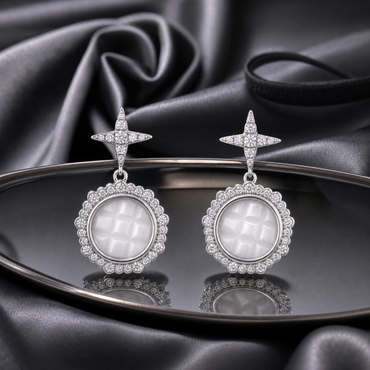 Silver Luna Medallion Earrings product image 6