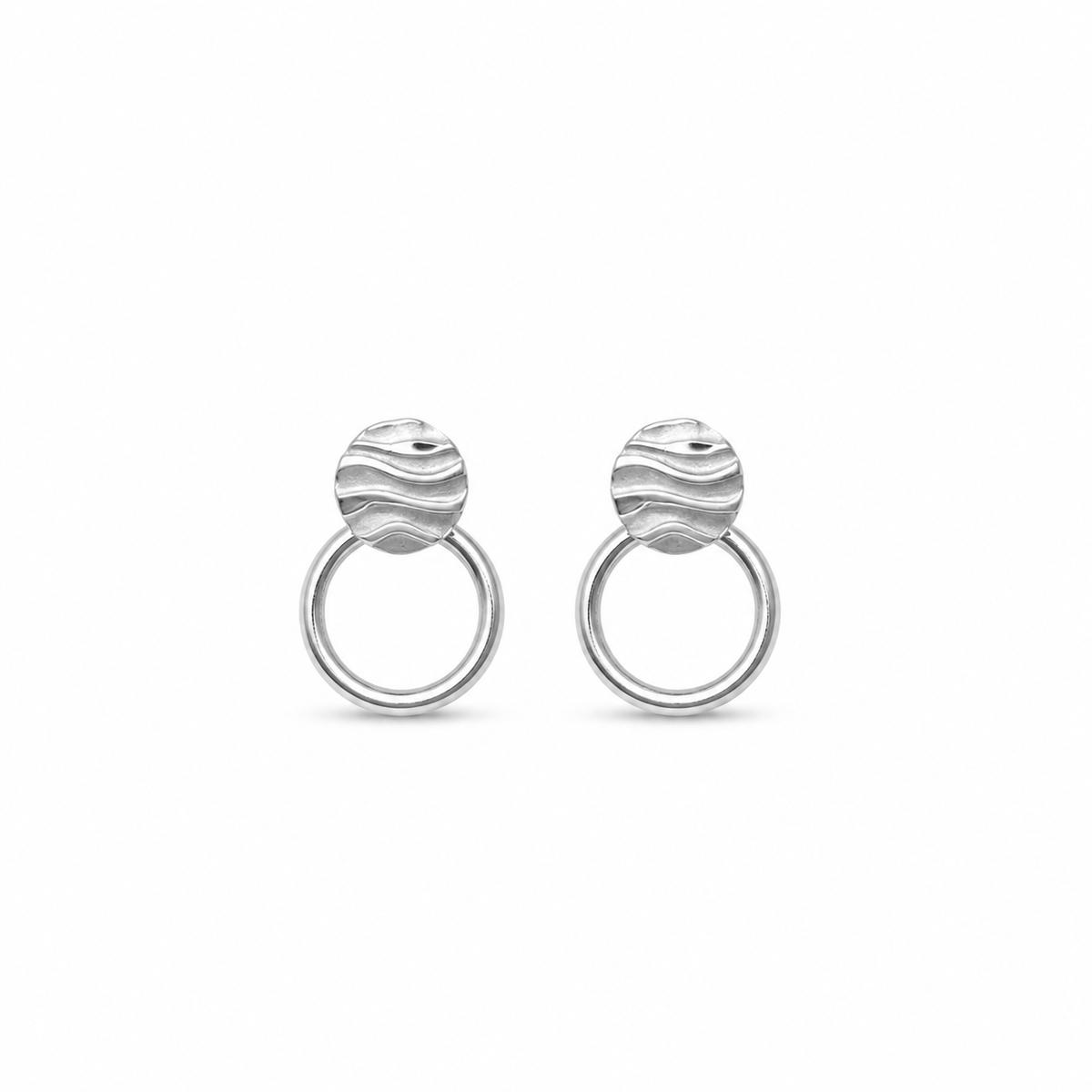 Silver Luna Ribbed Ring Earrings product image 1
