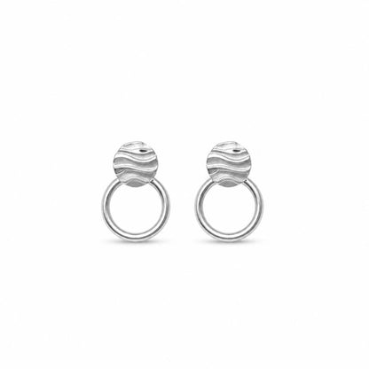 Silver Luna Ribbed Ring Earrings product image 1