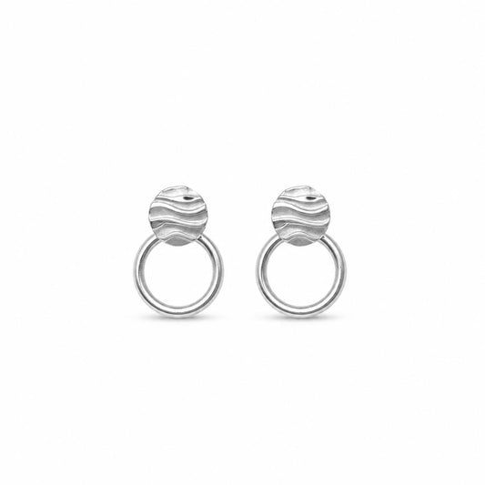 Silver Luna Ribbed Ring Earrings product image 1