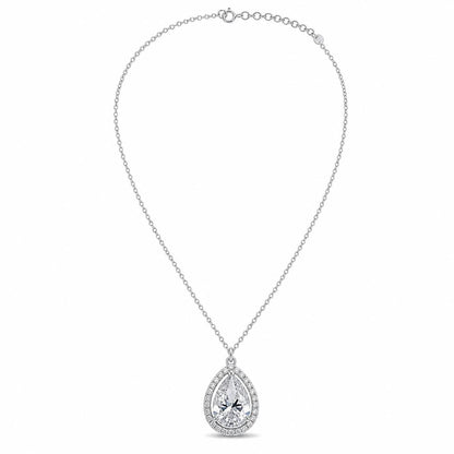 Silver Mira Pear Halo Pendant product image 1