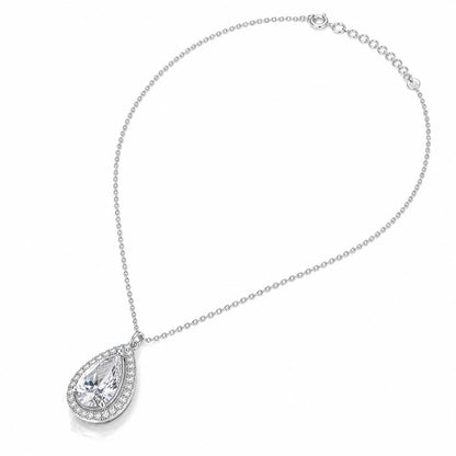 Silver Mira Pear Halo Pendant product image 3