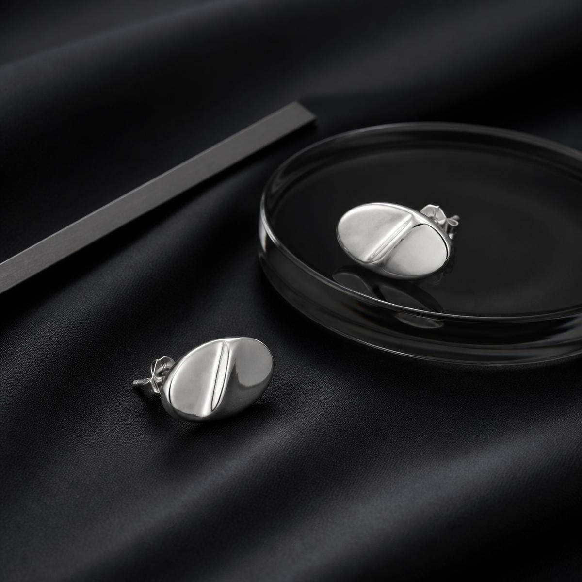 Silver Mira Polished Petal Earrings product image 2