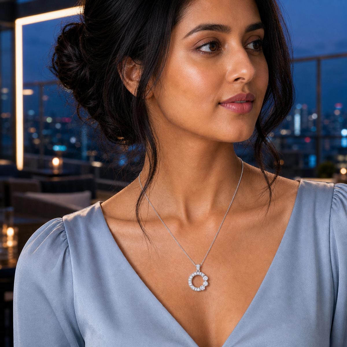 Silver Moonlit Crescent Pendant product image 8