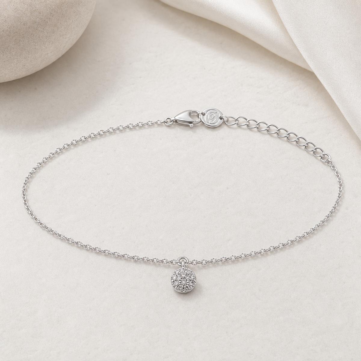 Silver Moonlit Disc Anklet product image 1