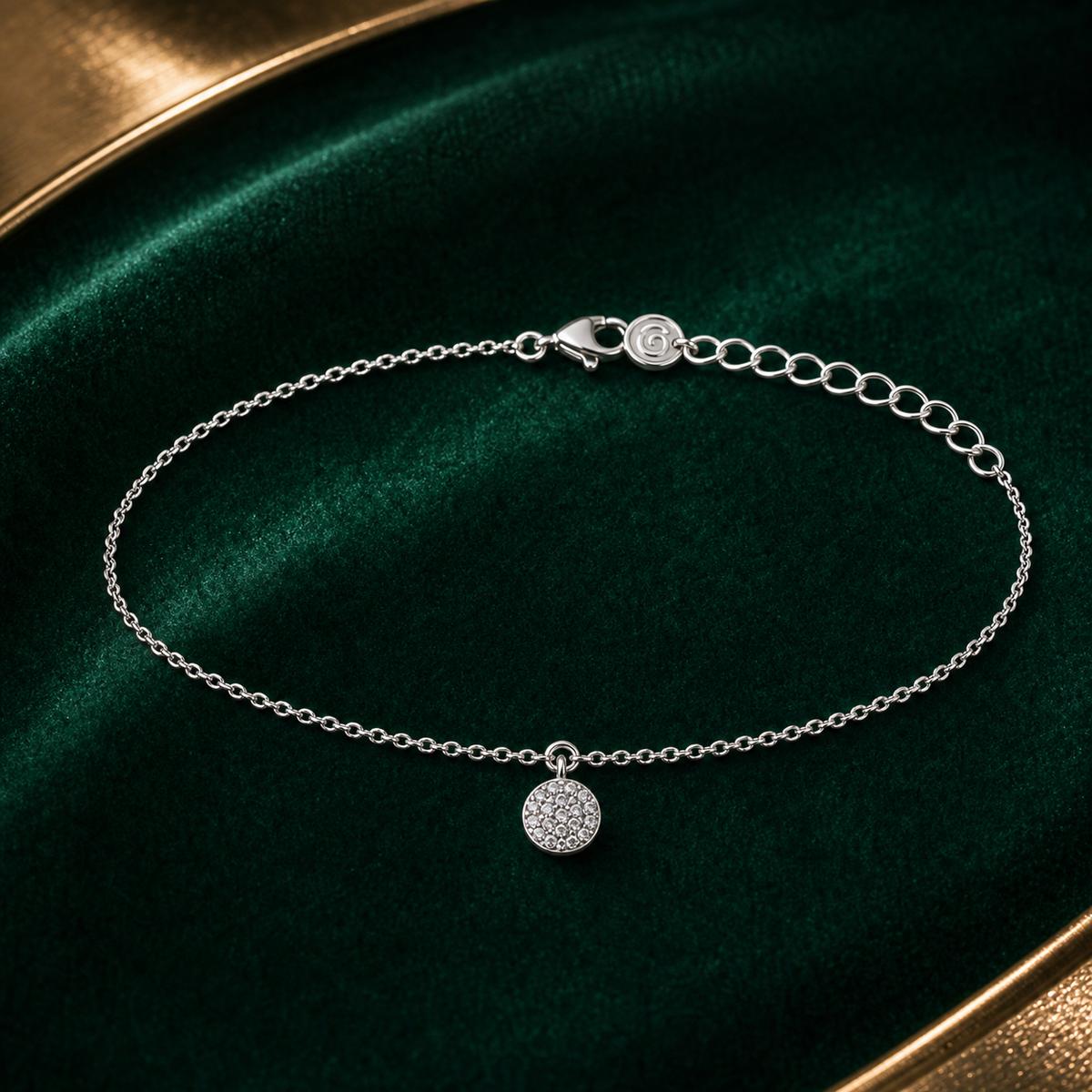 Silver Moonlit Disc Anklet product image 3