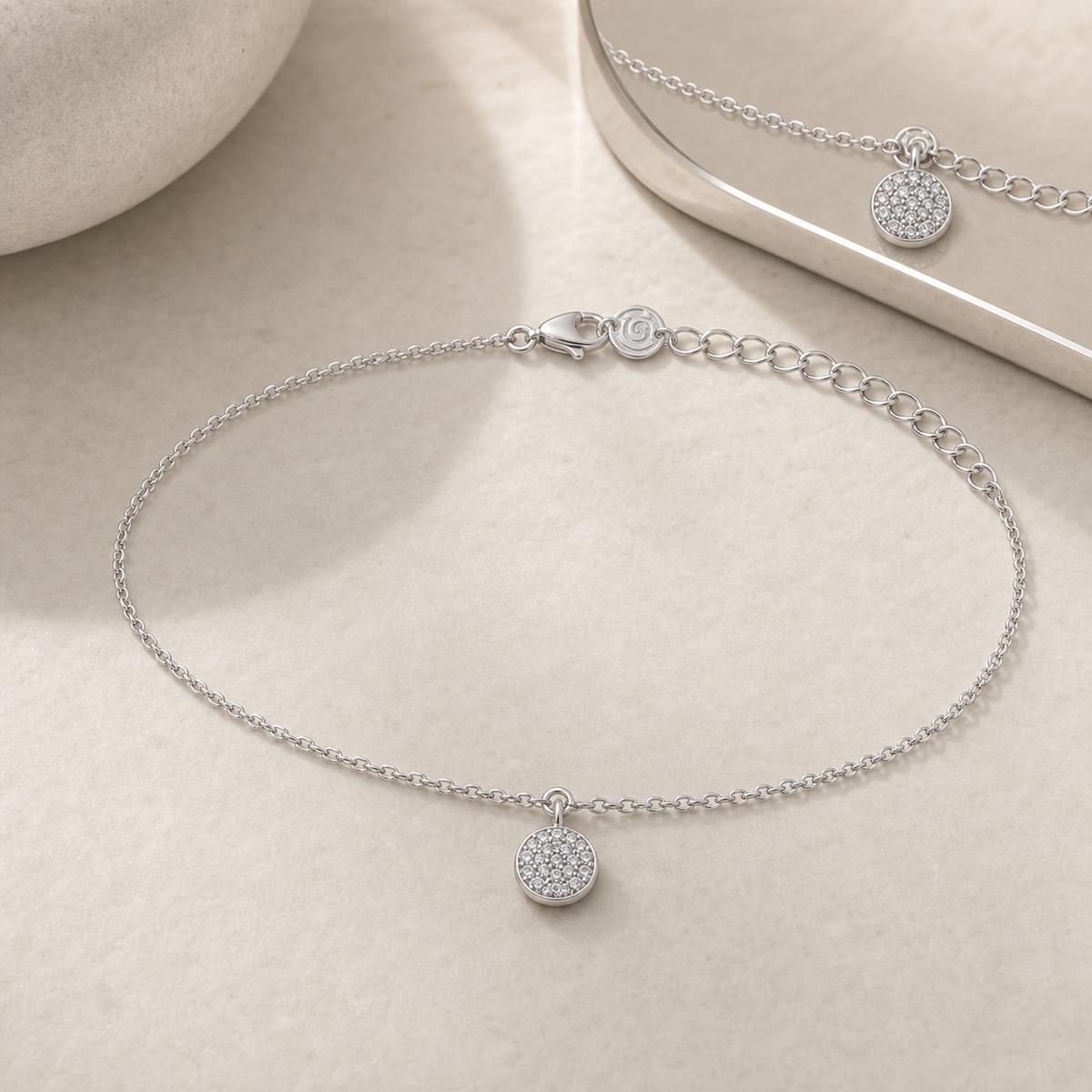 Silver Moonlit Disc Anklet product image 11