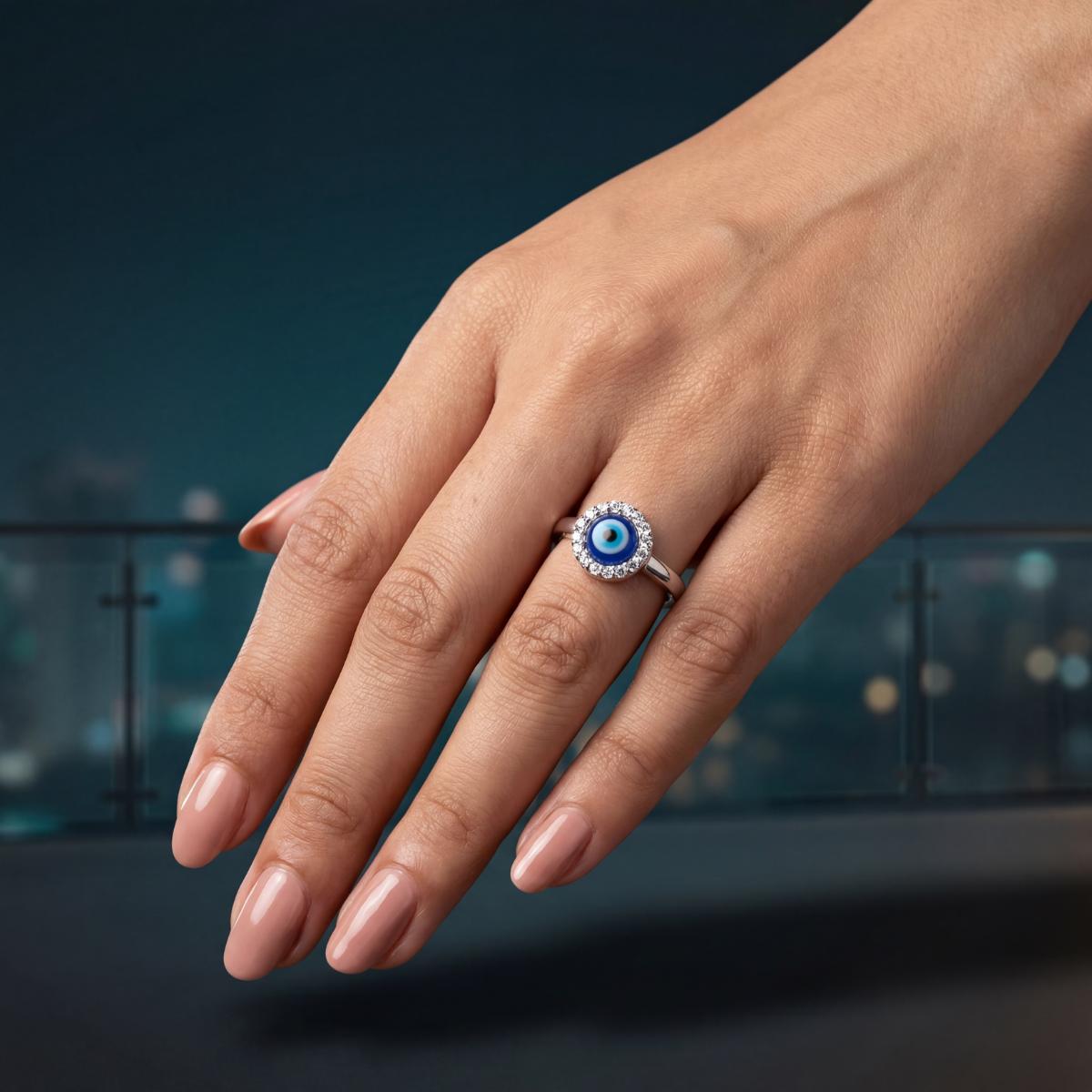 Silver Adjustable Nazar Ring product image 5