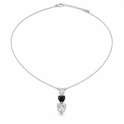 Silver Noir Heart Cascade Necklace product image 1