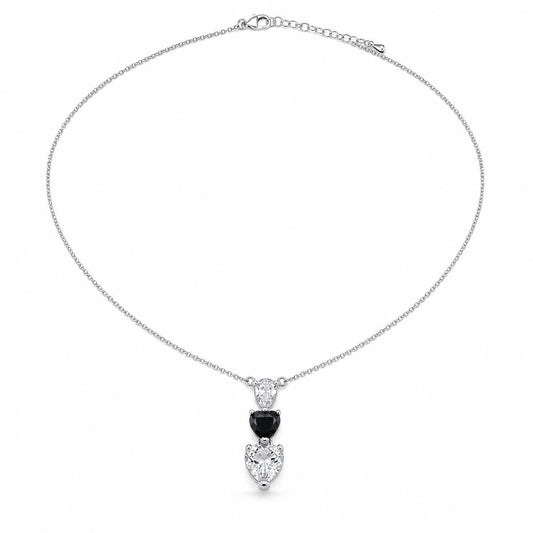 Silver Noir Heart Cascade Necklace product image 1