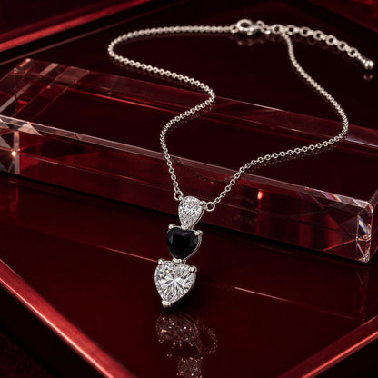 Silver Noir Heart Cascade Necklace product image 4