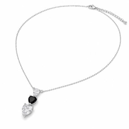 Silver Noir Heart Cascade Necklace product image 2