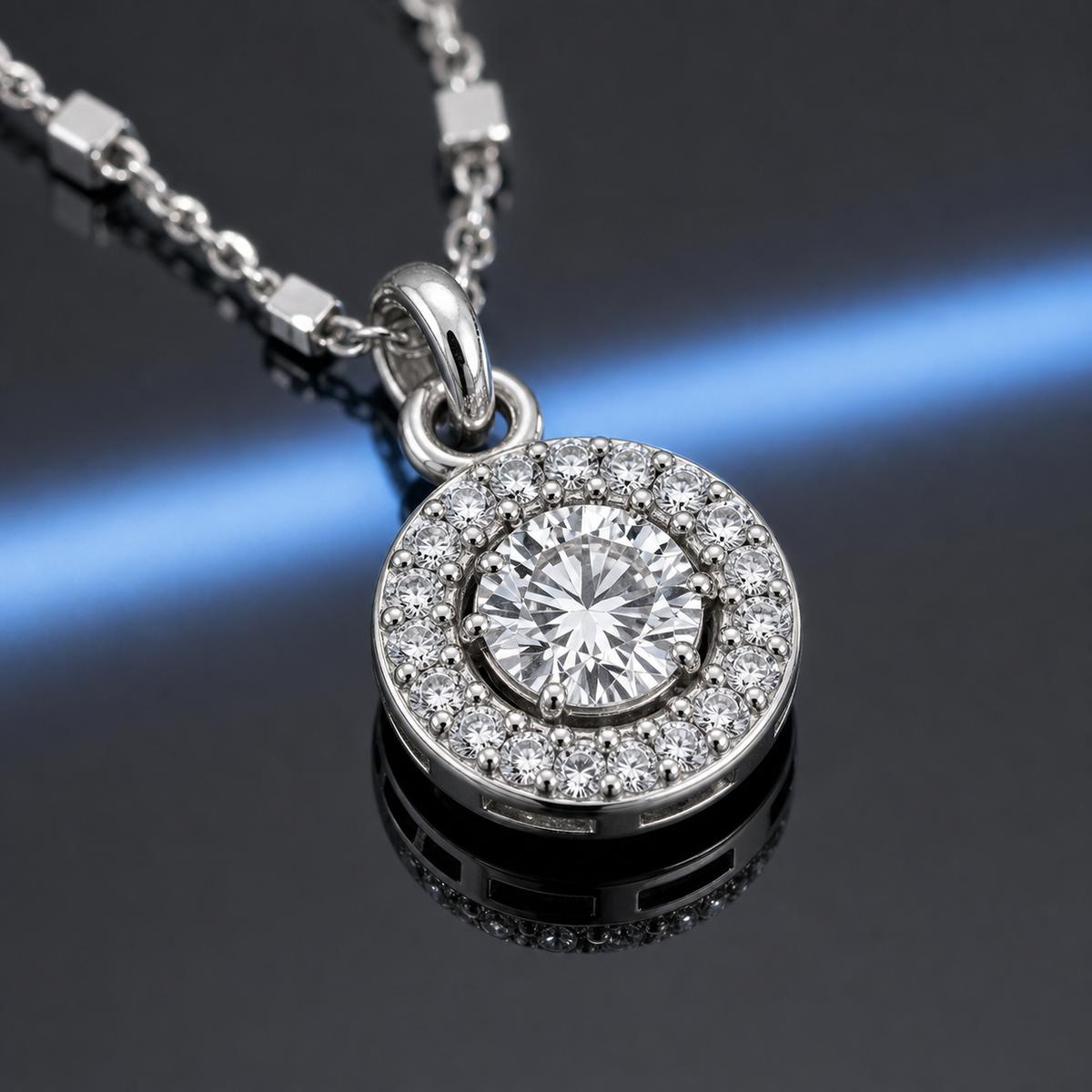 Silver Noir Orbit Pendant design detail