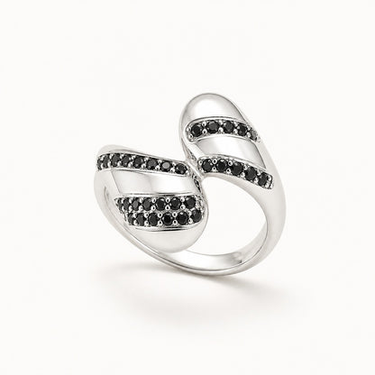 Silver Adjustable Noir Wave Ring product image 1