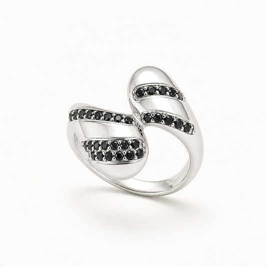 Silver Adjustable Noir Wave Ring product image 1