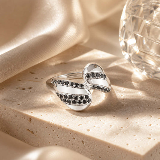 Silver Adjustable Noir Wave Ring product image 2