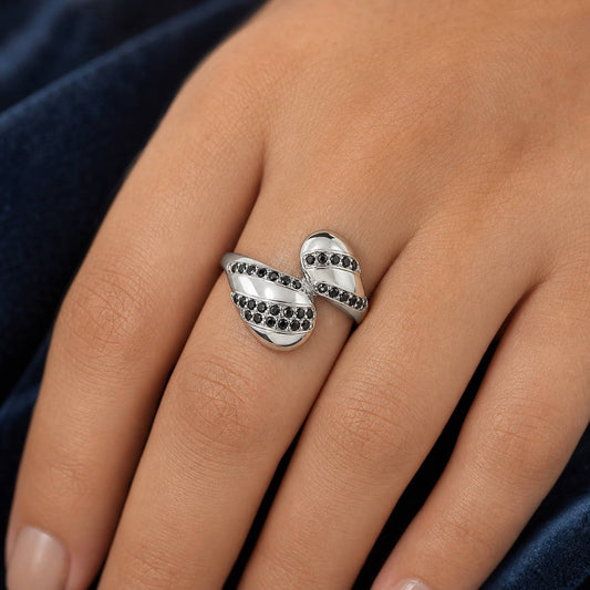 Silver Adjustable Noir Wave Ring product image 3