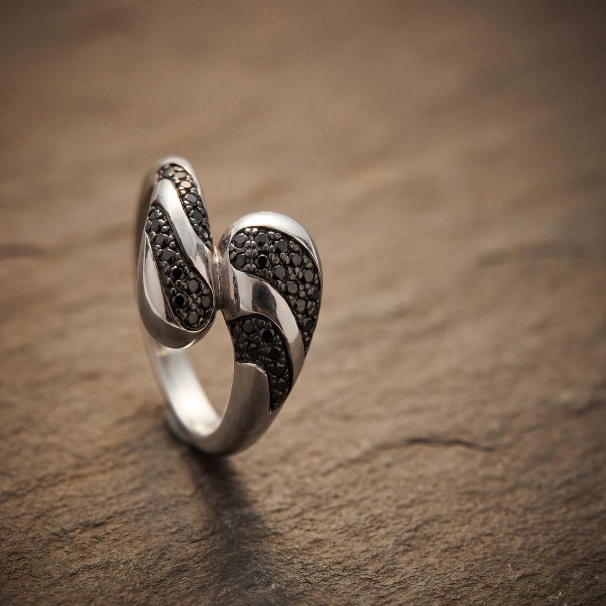 Silver Adjustable Noir Wave Ring product image 5