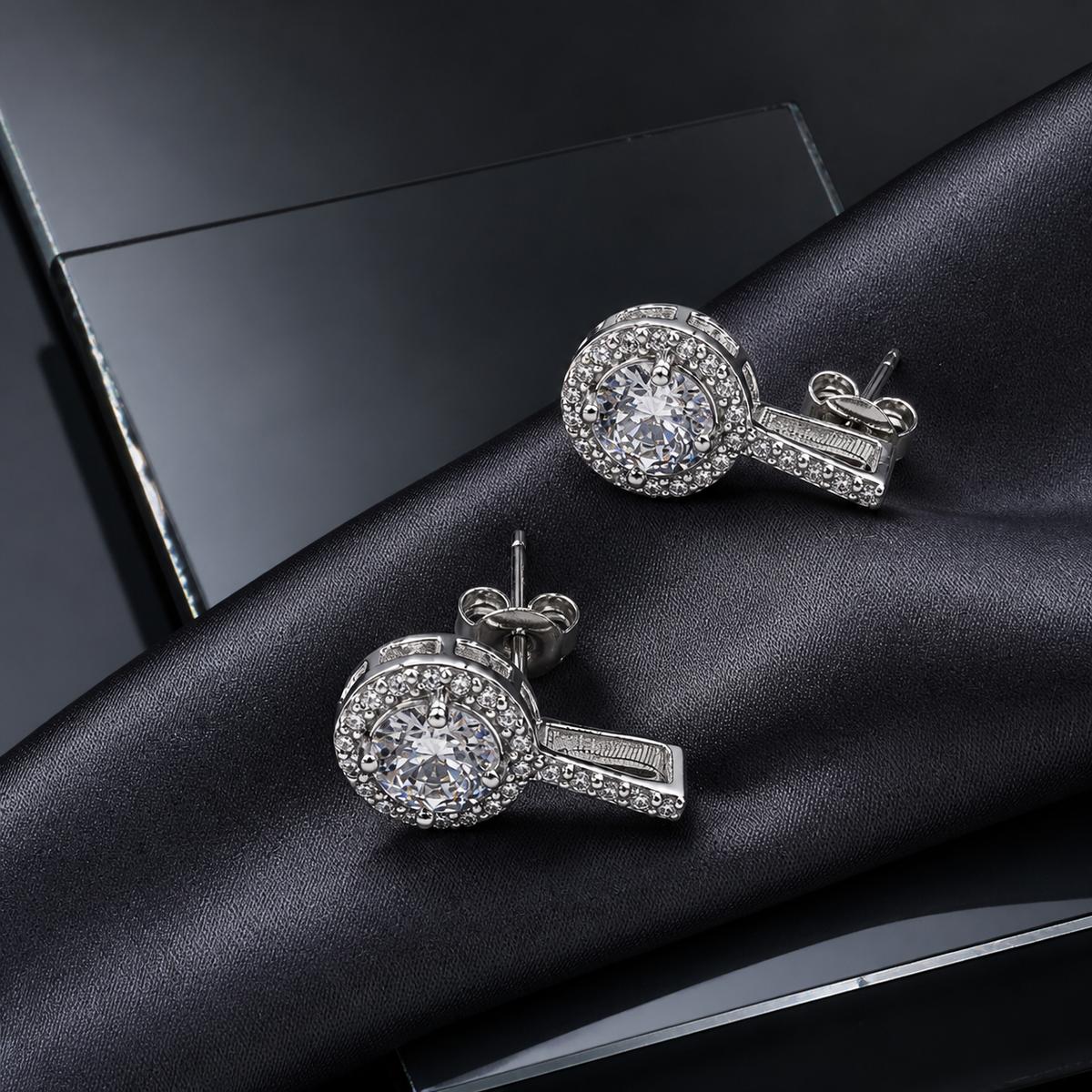 Silver Noor Halo Swing Earrings product image 2
