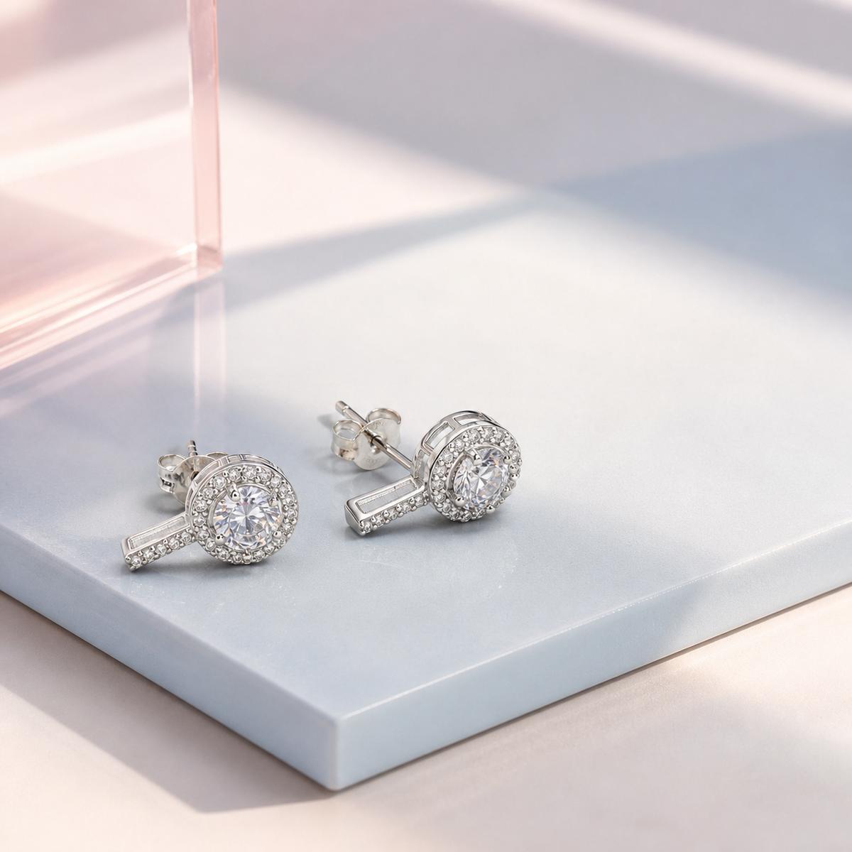 Silver Noor Halo Swing Earrings product image 5